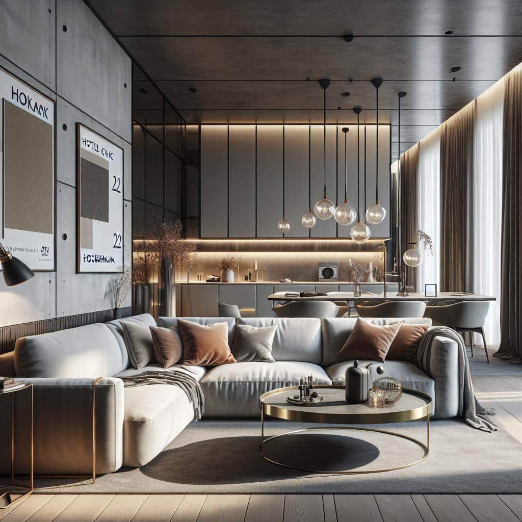Afbeelding van stijlvol interieur met HoekbankXXL in 2024 trendkleuren en Scandinavische elementen.