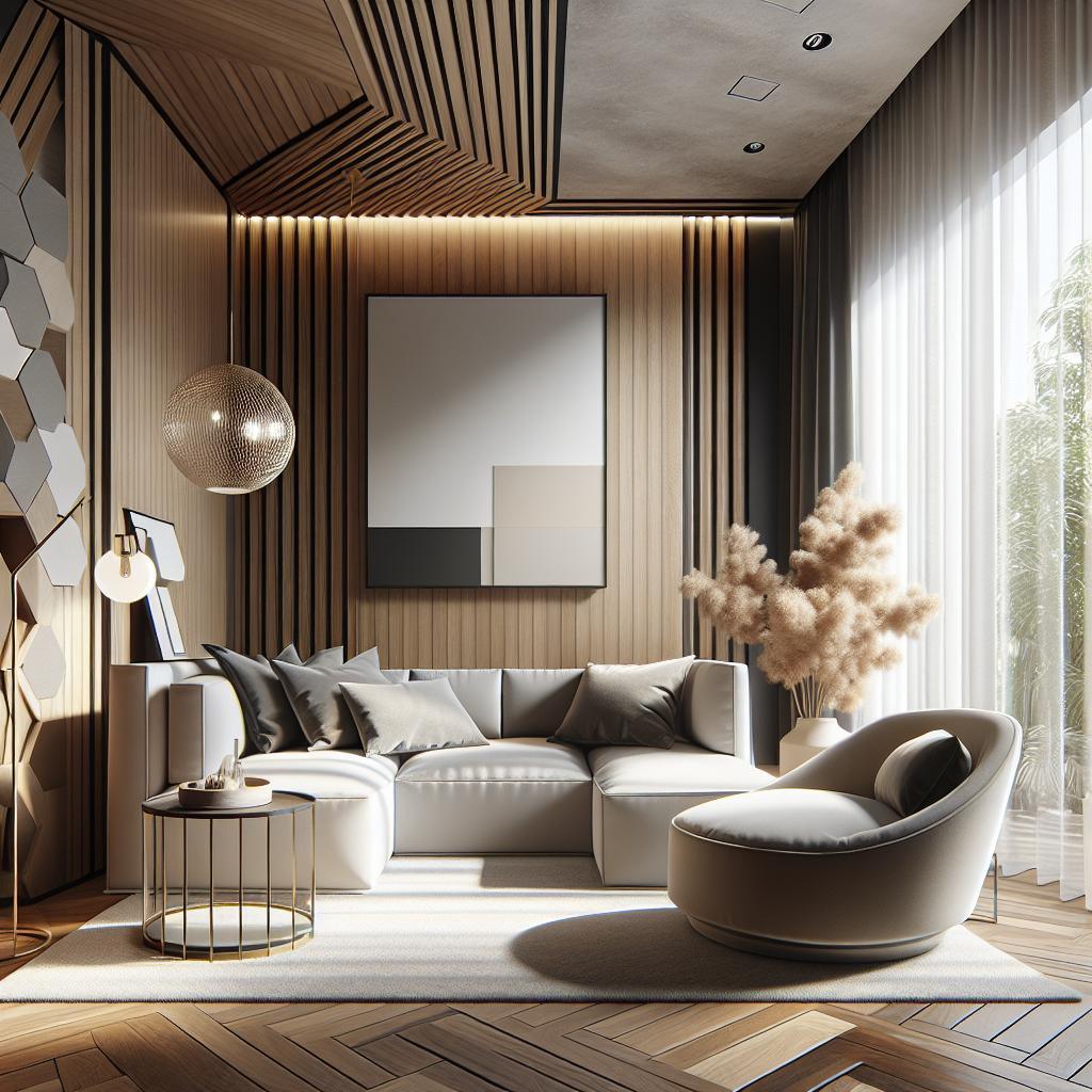 Hoekbank in Scandinavische stijl met luxe elementen in modern interieur.