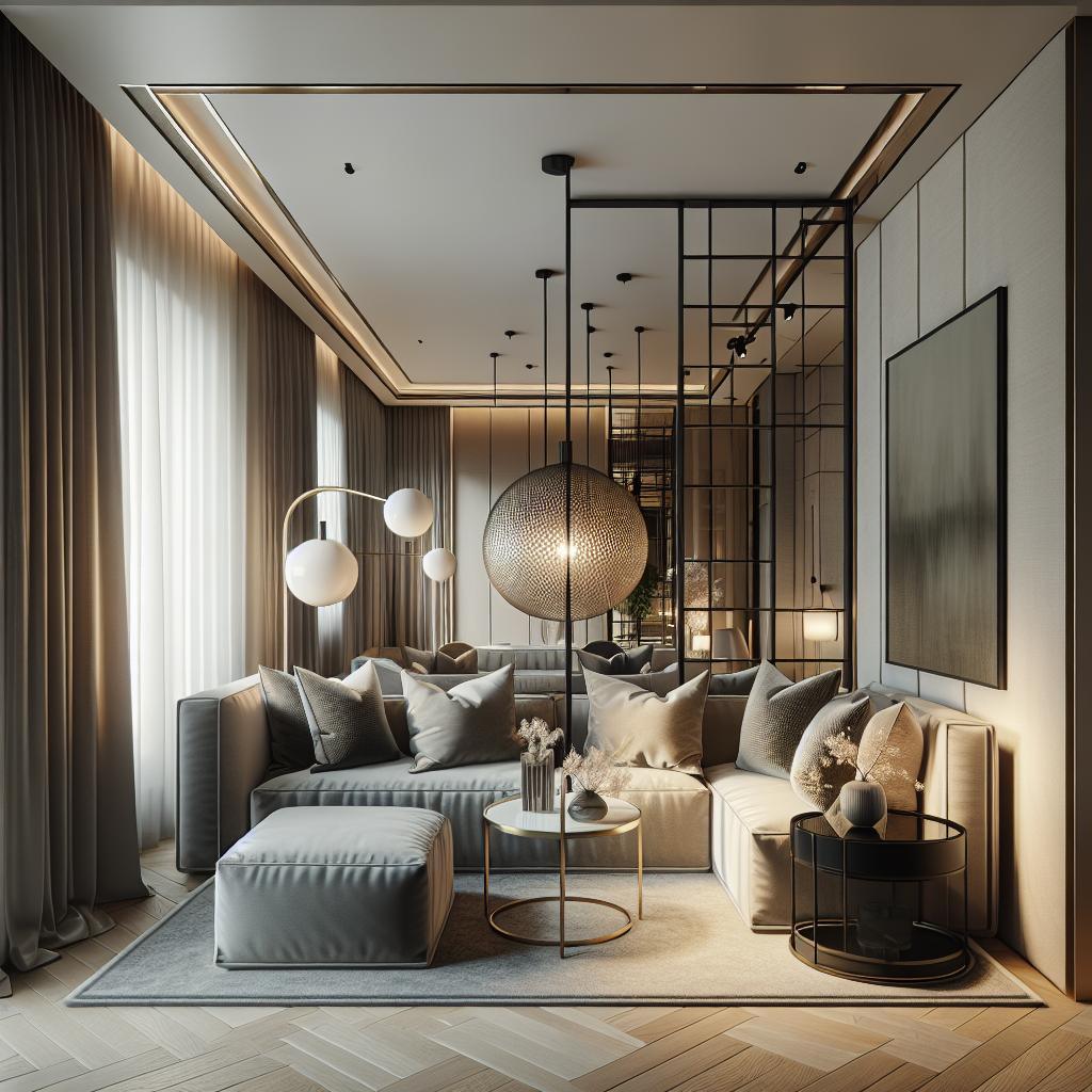 Hyperrealistisch Scandinavisch interieur met subtiele luxe en warme, uitnodigende verlichting.