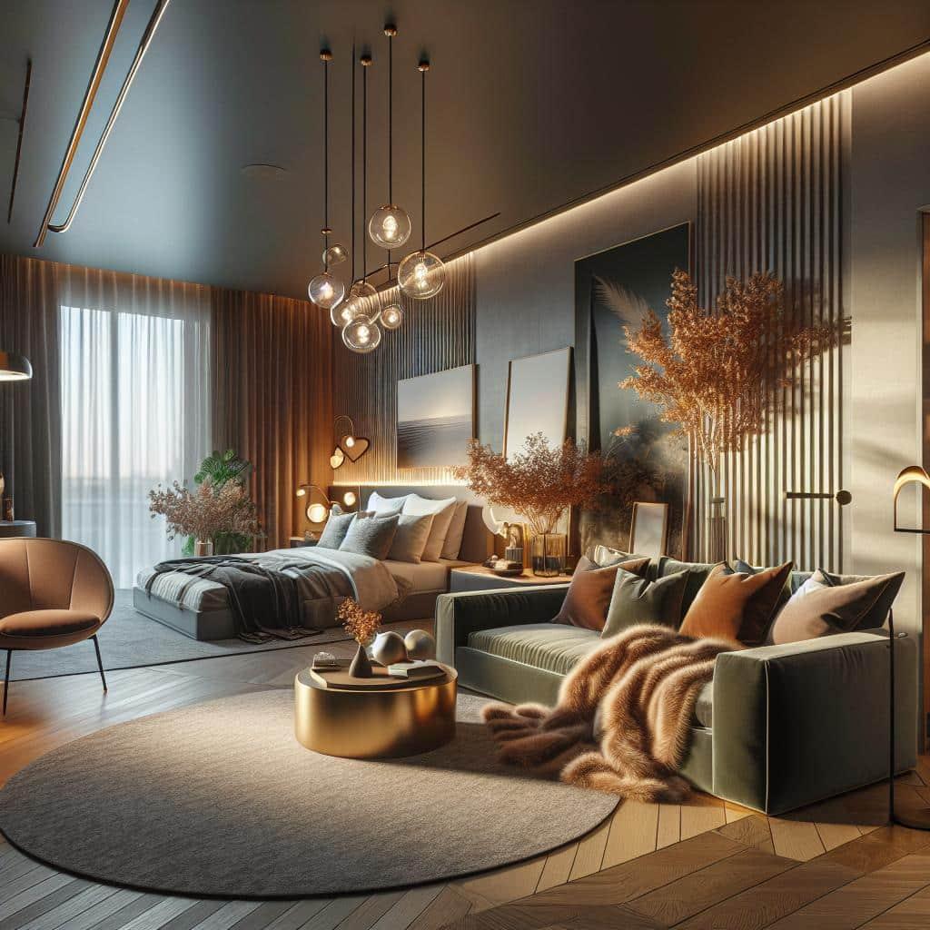 Foto van luxe Scandinavisch hotelinterieur met moderne trends en warme sfeer.