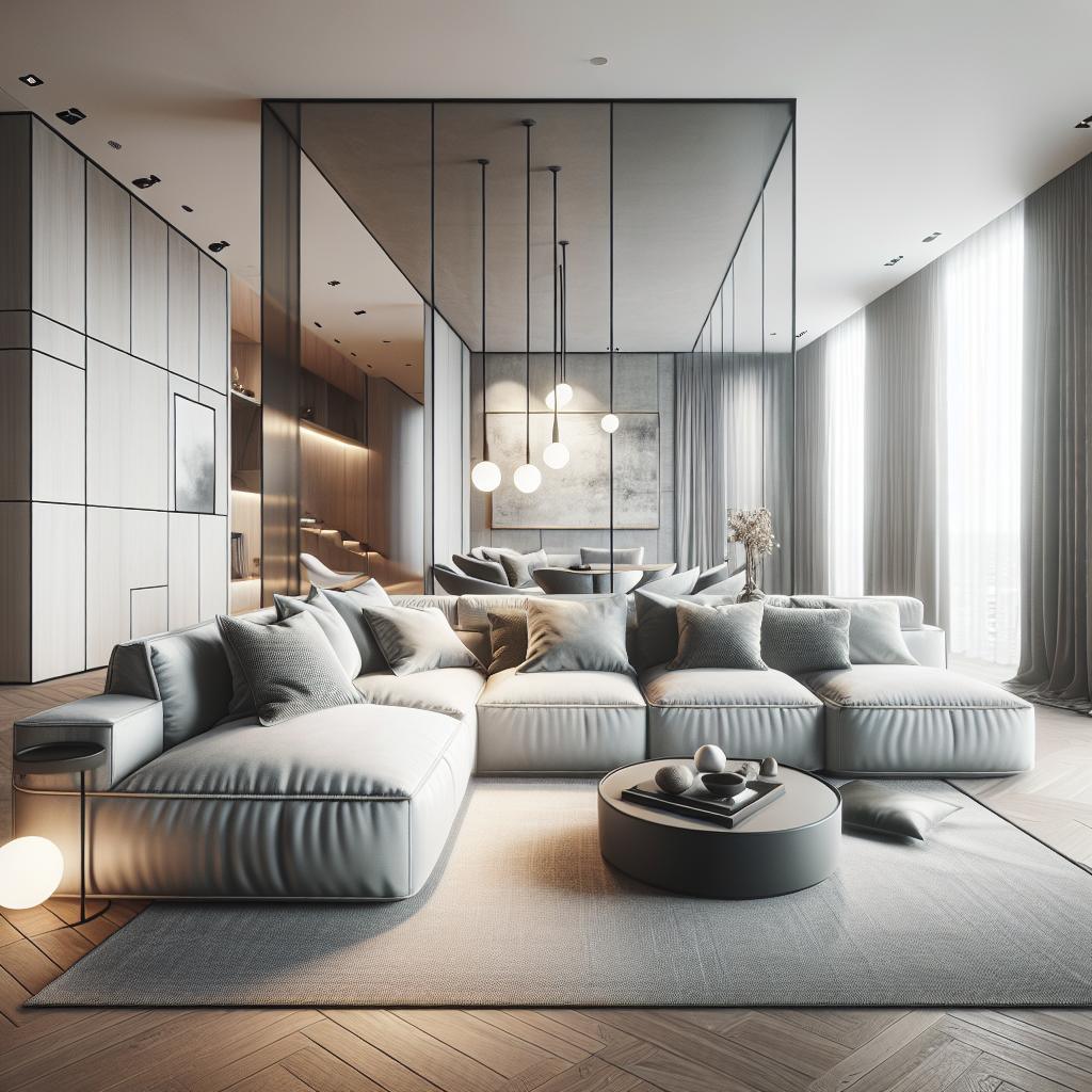 Modulaire hoekbank 2025 in modern Scandinavisch interieur - stijlvolle elegantie en comfort.