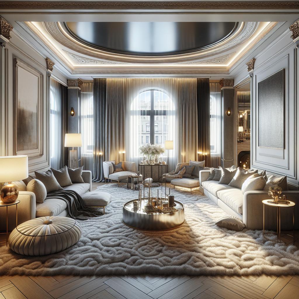 Luxe hoekbank in modern Scandinavisch interieur met hotel chic accenten.