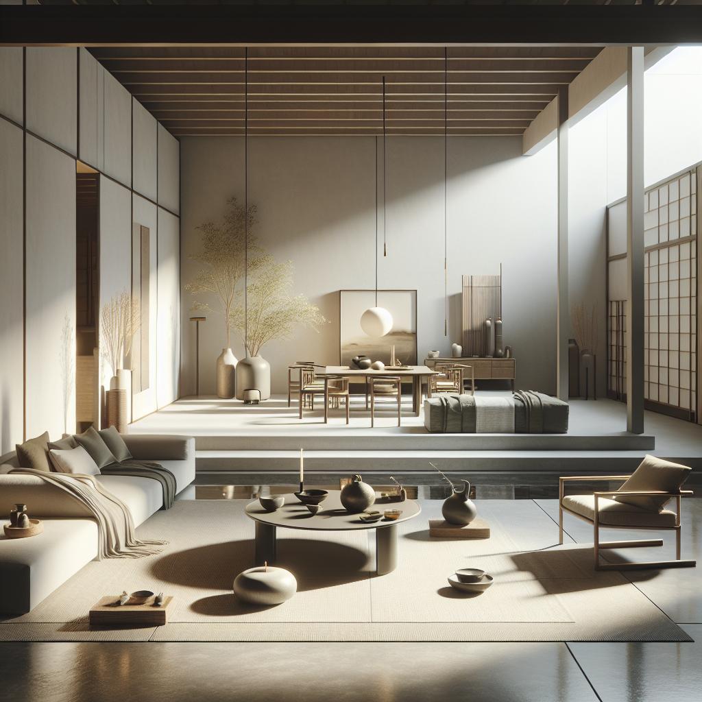 Foto van Japandi Stijl interieur: harmonie tussen rust en minimalisme met Scandinavische invloeden.