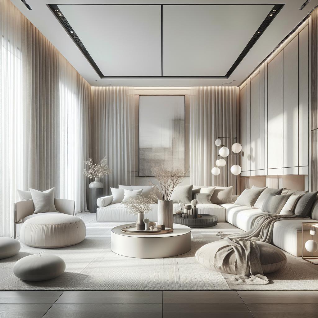 Een luxueuze, minimalistische interieur design met Scandinavische elegantie en hotel chic allure.