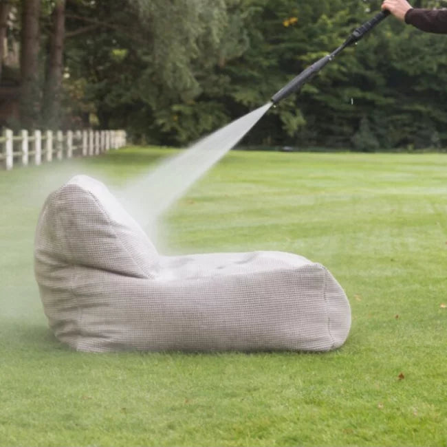 Dotty grijze loungestoel tuin waterdicht, onderhoudsvriendelijk – HoekbankXXL