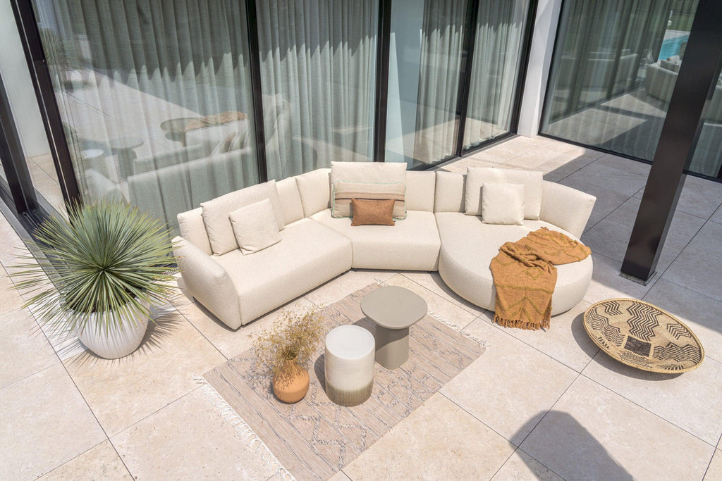 Salina loungebank tuin detail witte bekleding – HoekbankXXL